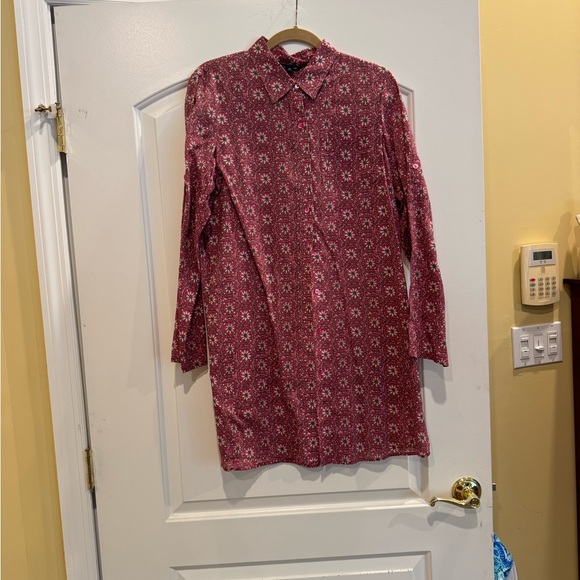 Pink and taupe Swim cover up Shirt - Picture 1 of 4